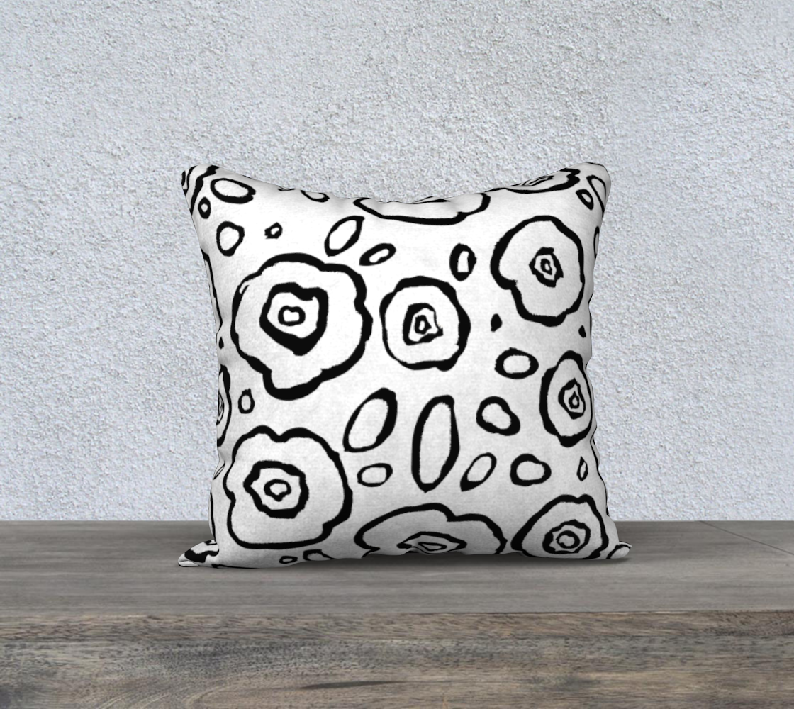 Doodle Floral 18x18 Pillow - Artified Apparel