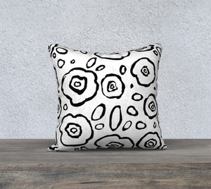 Doodle Floral 18x18 Pillow