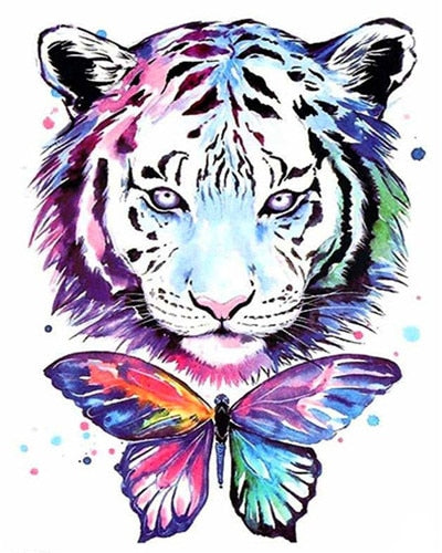 AZQSD Painting By Numbers Tiger Oil Painting Paint By Numbers For Adults Animal Hand Paint Kit Canvas Home Decor Gift Diy